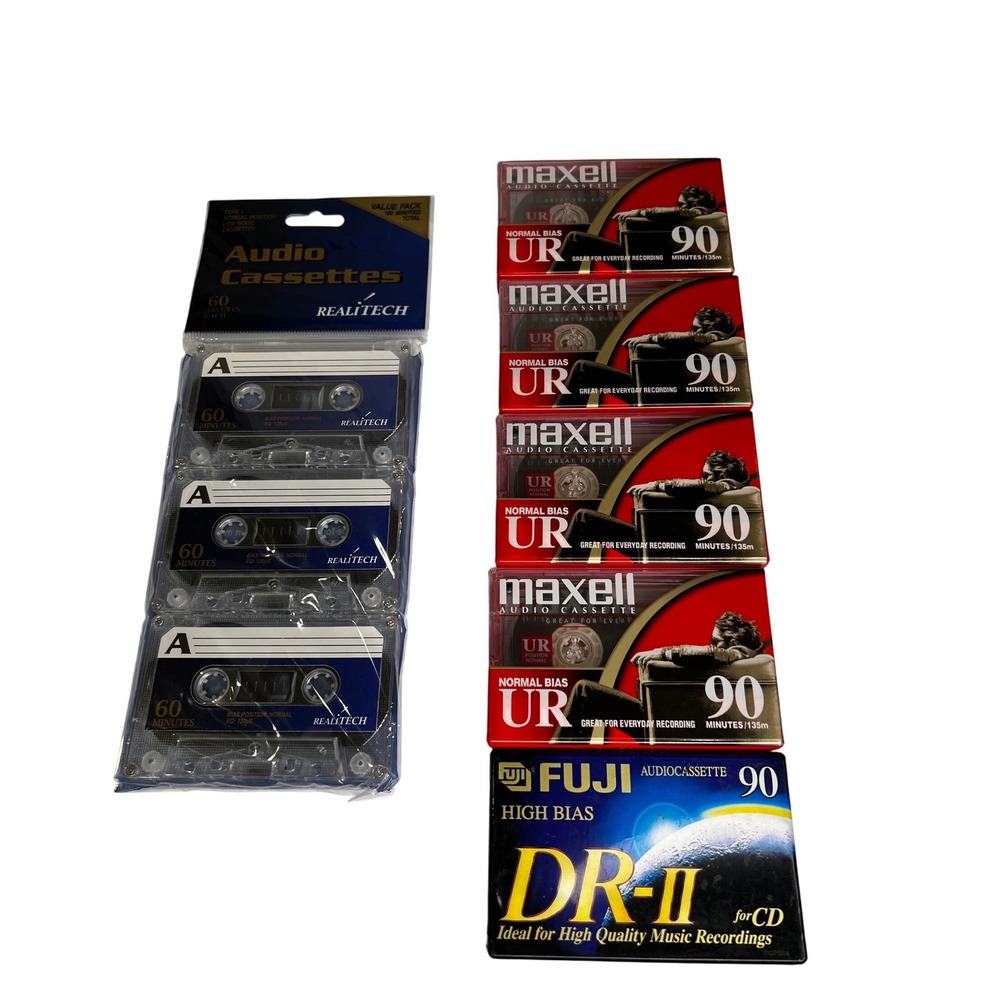 Maxell Fuji Realitech Audio Cassette Tapes Lot Normal High Bias 90 60 Minutes